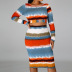 Wrapped Chest Bag Hip Striped Skirt Suit  NSXS36194