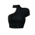 sexy one-shoulder short-sleeved short T-shirt NSXS36221