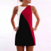 summer new fashion contrast color sleeveless stitching dress NSXS36223