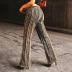 fashion new lace contrast color slim jeans NSLQ36242