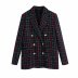 chaqueta de traje de lana con rejilla de primavera NSAM36276