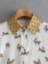 loose lapel silk texture printed shirt  NSAM36277