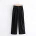 solid color high waist irregular thin button trousers  NSAM36281