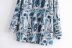 blue pattern printing long-sleeved shirt  NSAM36306
