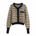 fashion retro jacquard slim knit jacket   NSAM36311