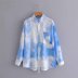 blue sky and white clouds loose pocket shirt  NSAM36317