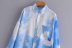 blue sky and white clouds loose pocket shirt  NSAM36317