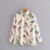 bird printing port style casual blouse  NSAM36324