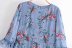 Spring Retro Print Ruffled Three-quarter Sleeve Dress  NSAM36349