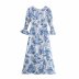 spring polka dot printing long skirt dress  NSAM36359