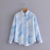 gradient light color blooming printing shirt  NSAM36374