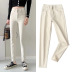 High waist three-button raw edge jeans NSLD36425