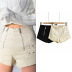 double zipper mid-to-low waist jeans shorts NSLD36432
