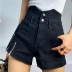 zipper high waist casual jeans shorts NSLD36434