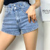 high waist stitching stretch jeans shorts NSLD36437