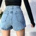 fashion stitching belt decoration denim shorts NSLD36450