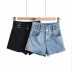fashion stitching belt decoration denim shorts NSLD36450