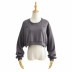 loose slim round neck pullover sweatshirt NSLD36455