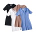 short sleeve summer fashion lapel skirt NSLD36460