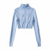 high collar casual simple pure color sweater NSLD36463