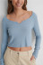 casual and simple one-shoulder long-sleeved sweater  NSLD36464