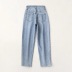 loose waist buttoned denim nine-point pants NSAC36473