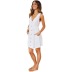 V-neck sleeveless single-breasted pure color cotton lace-up dress NSYD36536