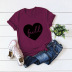 heart printed cotton short-sleeved T-shirt NSSN36545