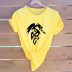 Dragon Element Print Short Sleeve Pure Cotton T-Shirt NSSN36571