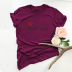 rose letter printing pure cotton T-shirt  NSSN36575