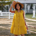 spring/summer new sleeveless shirt collar solid color skirt NSDY36594