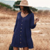 spring and summer round neck long sleeve casual dress NSDY36597