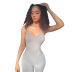 Solid Color Sleeveless Suspender Halter Sexy Slim Casual Jumpsuit NSMX36640
