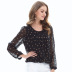 new round neck polka fashion long-sleeved chiffon shirt  NSJR36697