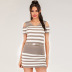 slim striped short skirt casual two-piece skirt suit  NSJR36706