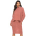 solid color knitted sweater casual two-piece skirt suit   NSJR36723