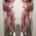 new solid color long-sleeved fashion hooded casual set NSKX36807