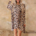 Leopard Print Long-Sleeved Loose Dress NSKX36818