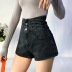 pantalones cortos de jean de cintura súper alta con correas laterales NSAC36823