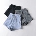 pantalones cortos de mezclilla de cintura alta con tres botones NSAC36828