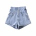 pantalones cortos de mezclilla de cintura alta con tres botones NSAC36828