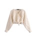 V-neck sweater short lace top NSLD36857