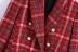 Retro tweed contrast color plaid mid-length suit jacket NSLD36862
