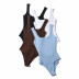 Big U-neck design slim solid color sling jumpsuit NSLD36869