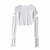 slim long-sleeved casual simple solid color top NSLD36871