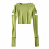 slim long-sleeved casual simple solid color top NSLD36871