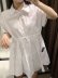 solid color bow strapped short shirt dress  NSAM36882