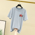 rose embroidery slim t-shirt  NSAM36895