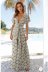 new style V-neck short-sleeved chest tie printed jumpsuit  NSAM36907