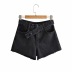 Oblique placket belt denim shorts NSHS36982